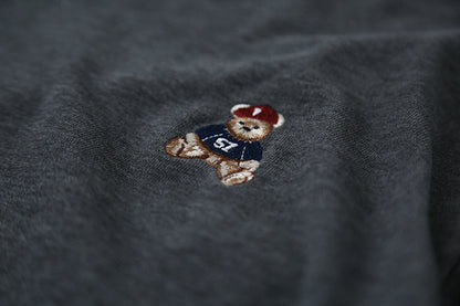 【LD11025】實拍舒適小熊刺繡寬鬆長袖T恤251124