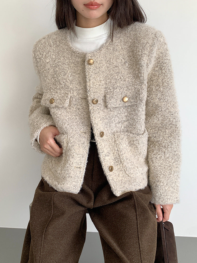 【LD9507】實拍高級感小香風粗花呢子外套251110