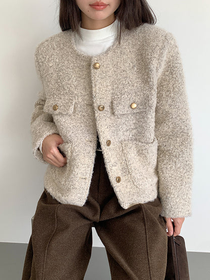 【LD9507】實拍高級感小香風粗花呢子外套251110