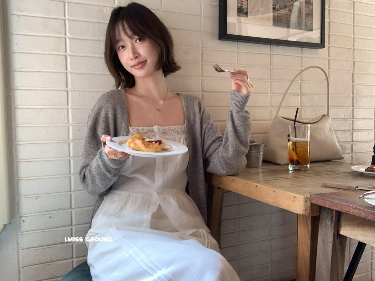 【LR01315】實拍imiss春季必備！修身顯瘦V領長袖針織罩衫260305