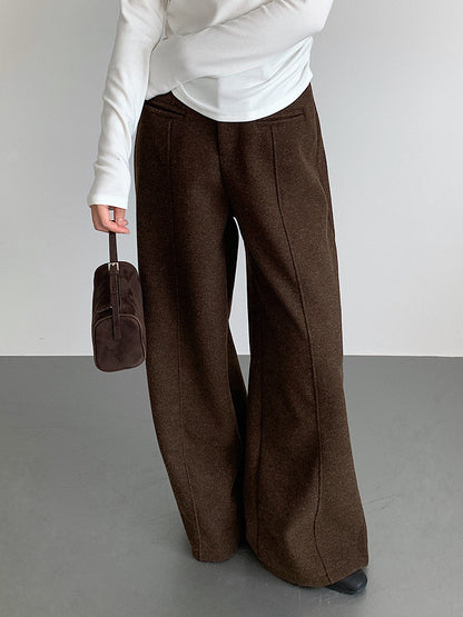 【LD11011】實拍S~XL設計感毛呢西裝闊腿褲251110
