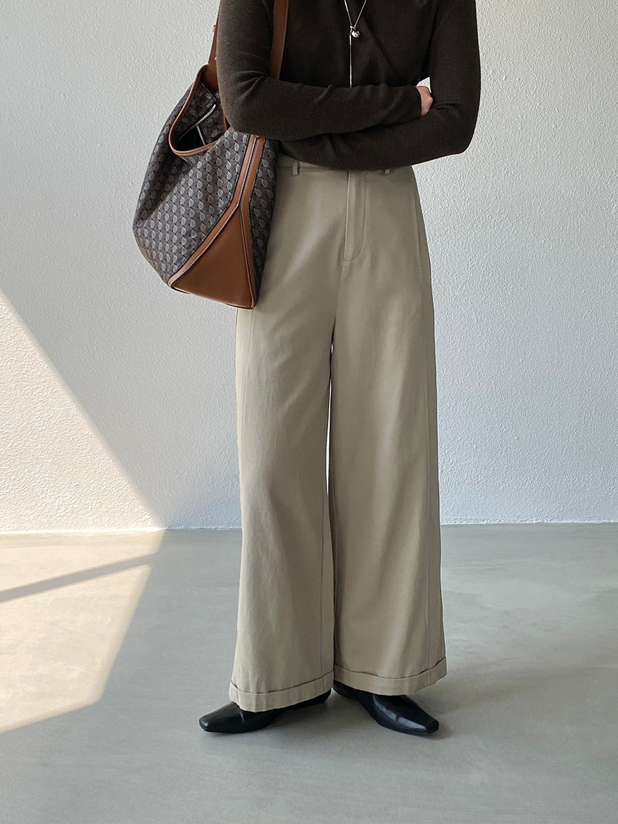 【cim1678】實拍法式高級優雅感顯瘦天絲棉直筒褲251030