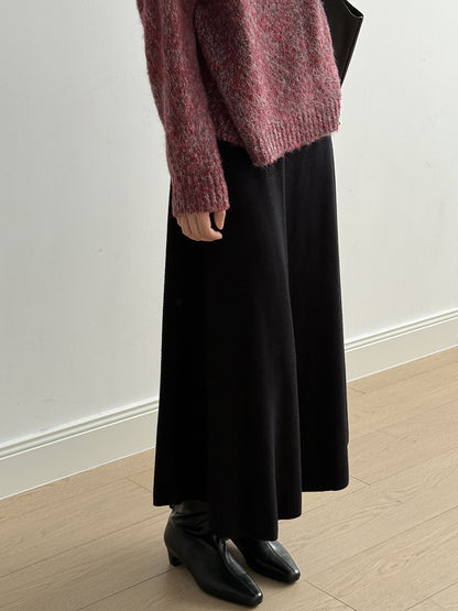 【Y0723】實拍冬季簡約針織大擺A字裙（棉羊毛4%)251106