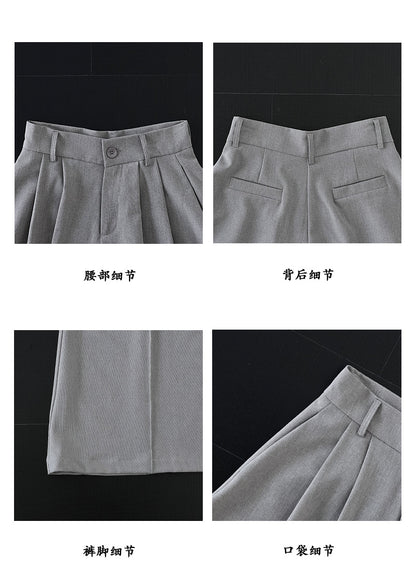 【cimz2001】 極簡俐落・顯瘦垂墜感西裝落地休閒寬褲260903