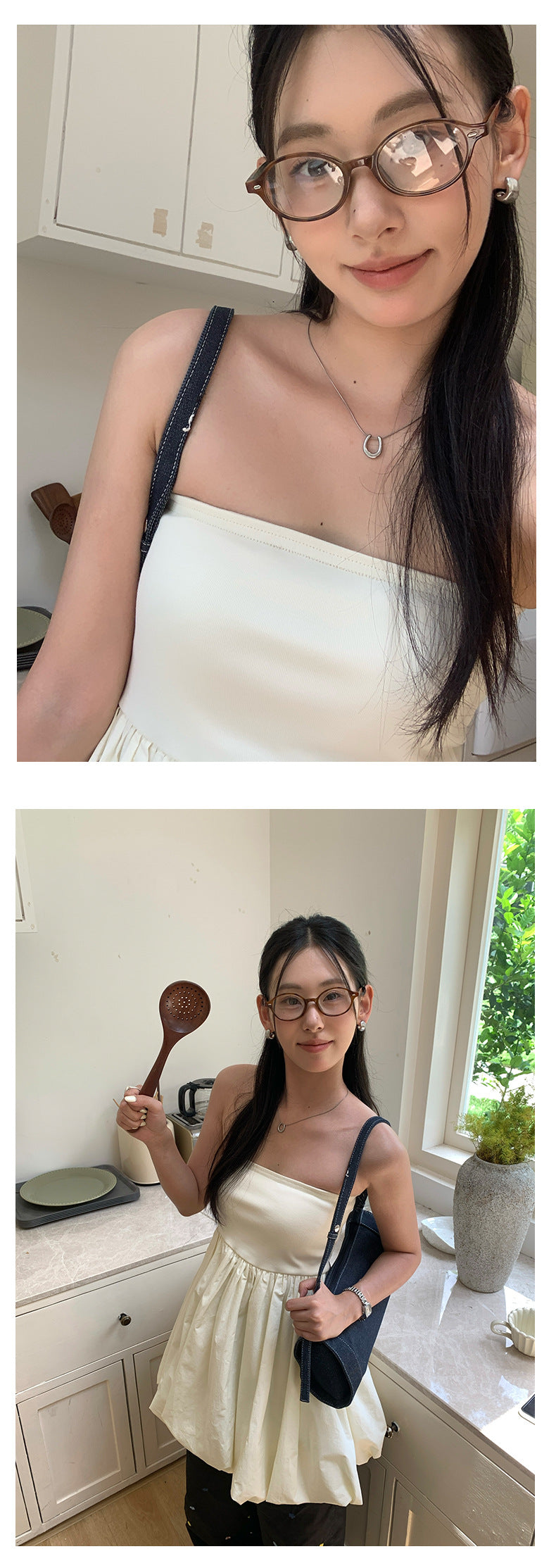 【H5340】實拍簡約時髦平口花苞長上衣250624