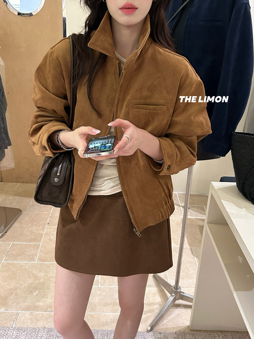 【L9150】實拍檸檬復古寬鬆羊津絨工裝長袖短外套251117