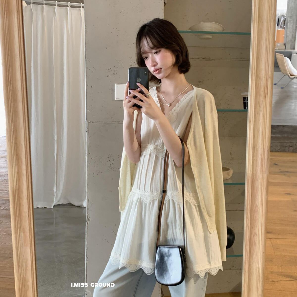 【LR01315】實拍imiss春季必備！修身顯瘦V領長袖針織罩衫260305