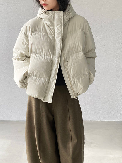 【cimz1728】實拍輕暖90％白鴨絨連帽羽絨外套251201