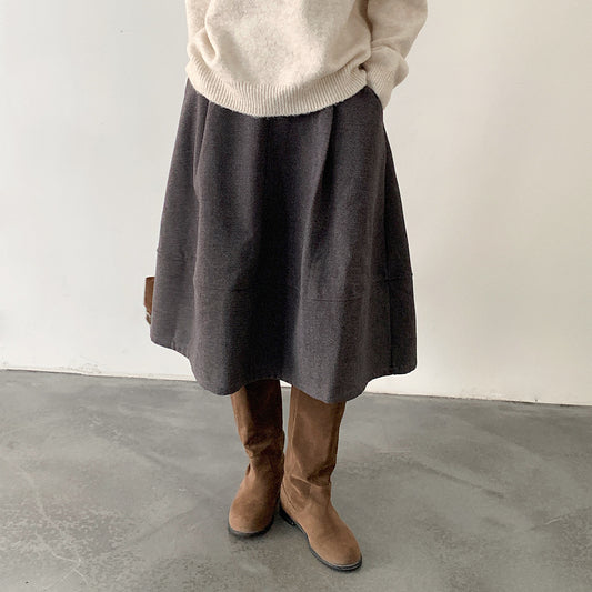 【LD11046】實拍miu感花苞毛尼a字裙251202