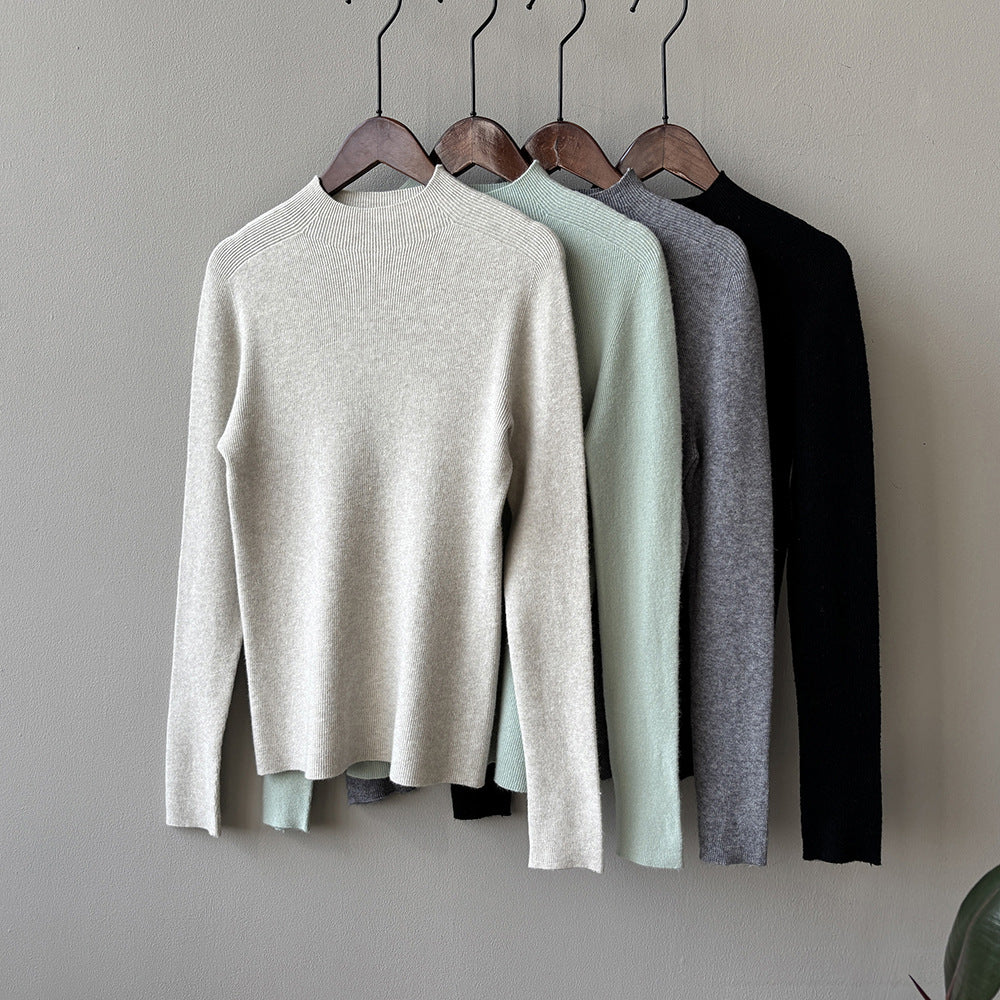 【Y315】實拍高級感半高領針織衫（棉羊毛4%)251106