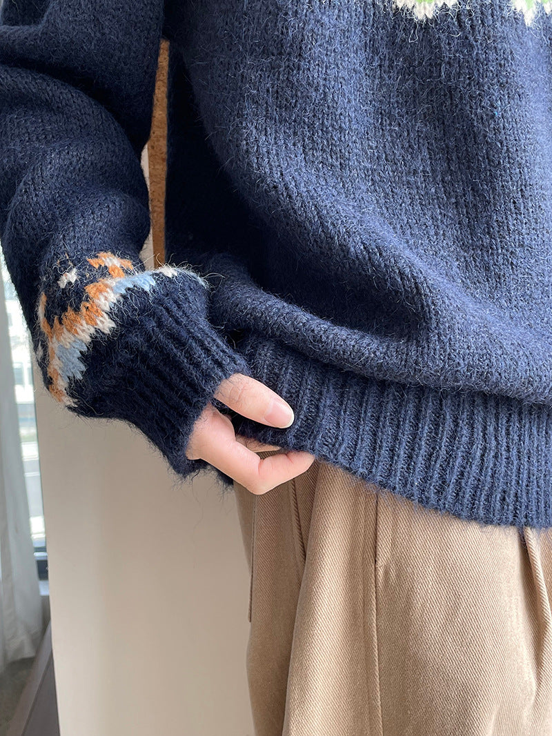 【cimMB850】實拍冬季必備复古費爾島提花針織毛衣251114