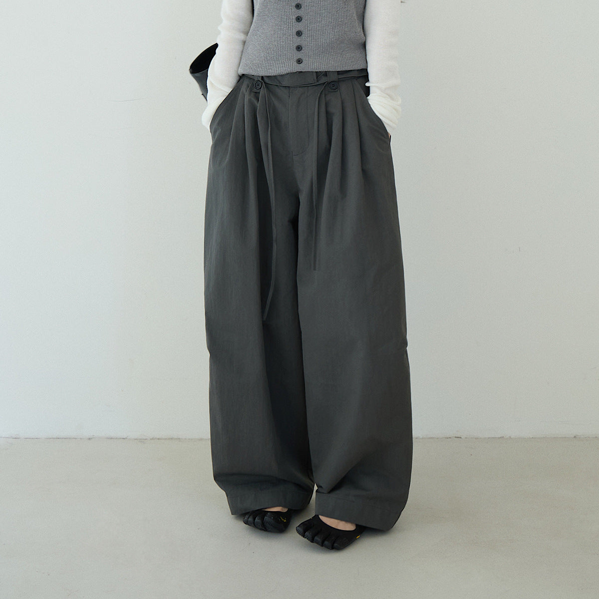 【LD11167】實拍春夏舒適高腰休閒西裝褲260309