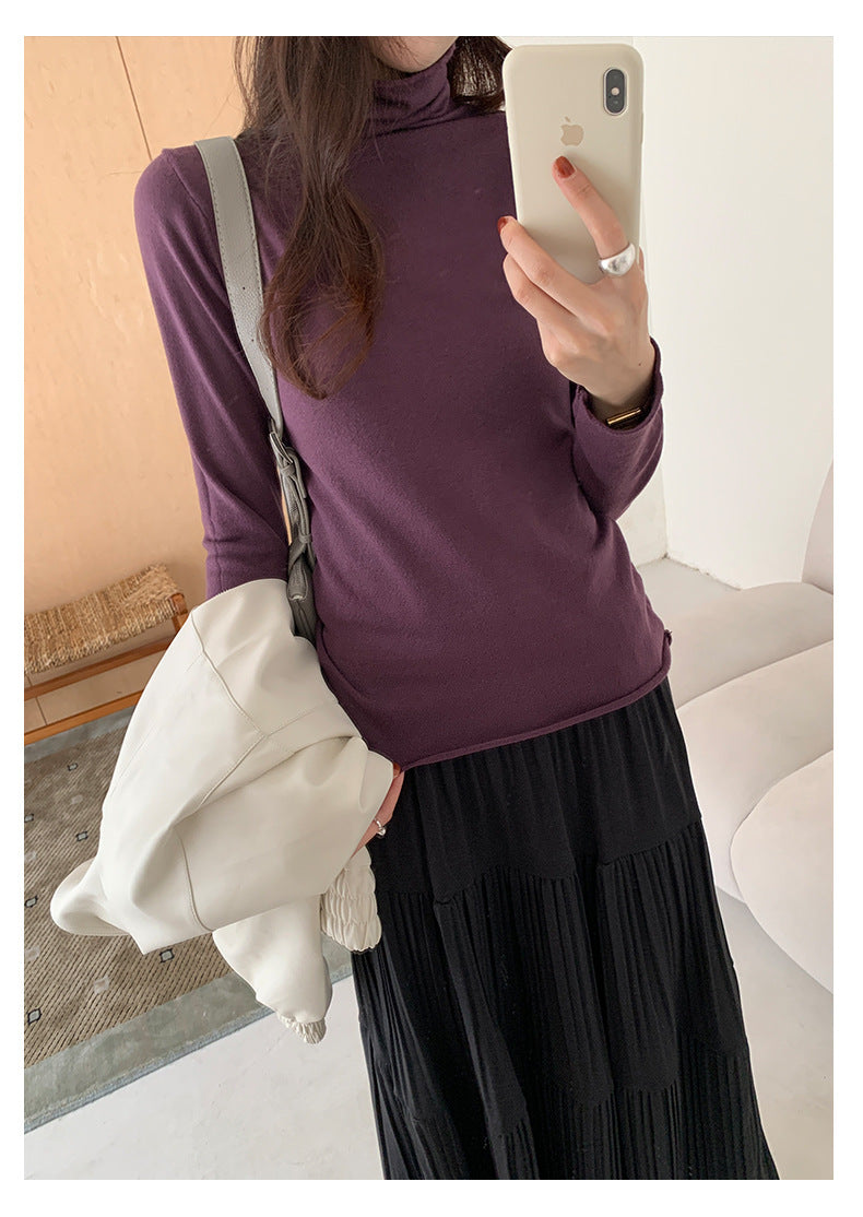 【H5481】實拍基礎6色堆堆領毛針織T恤251109