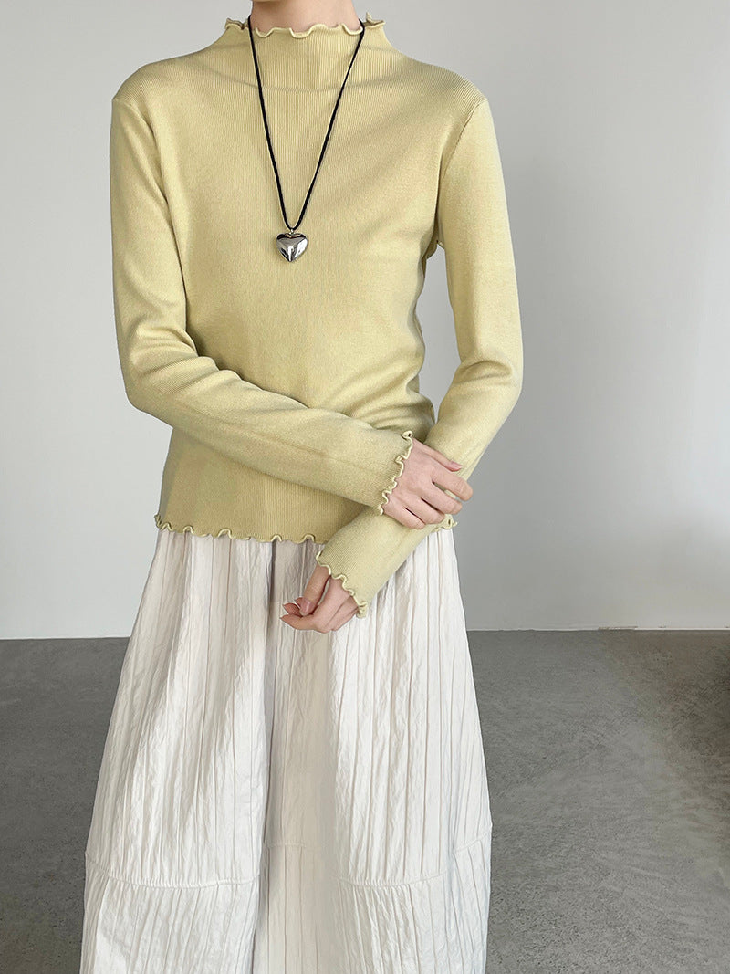 【cimYL223】實拍氣質安迪絨木耳邊針織衫251201