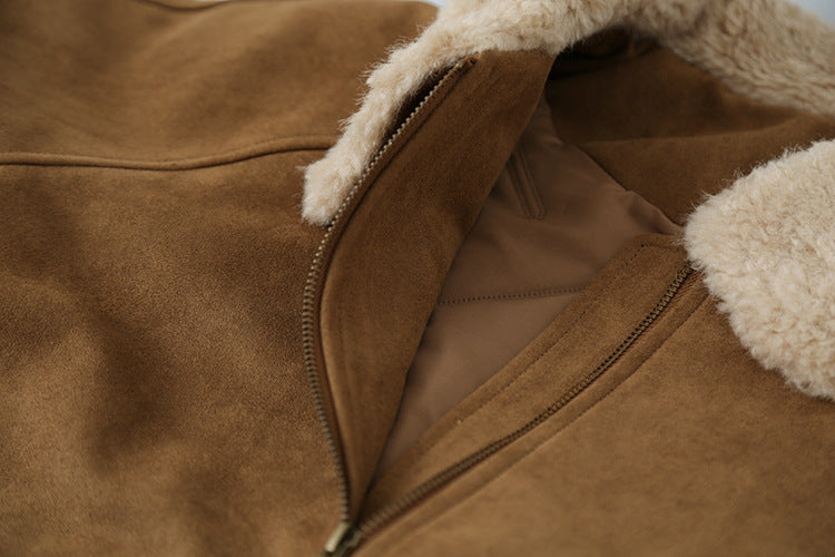 【LD3298】實拍冬季必備厚款短款麂皮絨機車外套251103