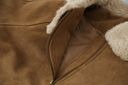 【LD3298】實拍冬季必備厚款短款麂皮絨機車外套251103