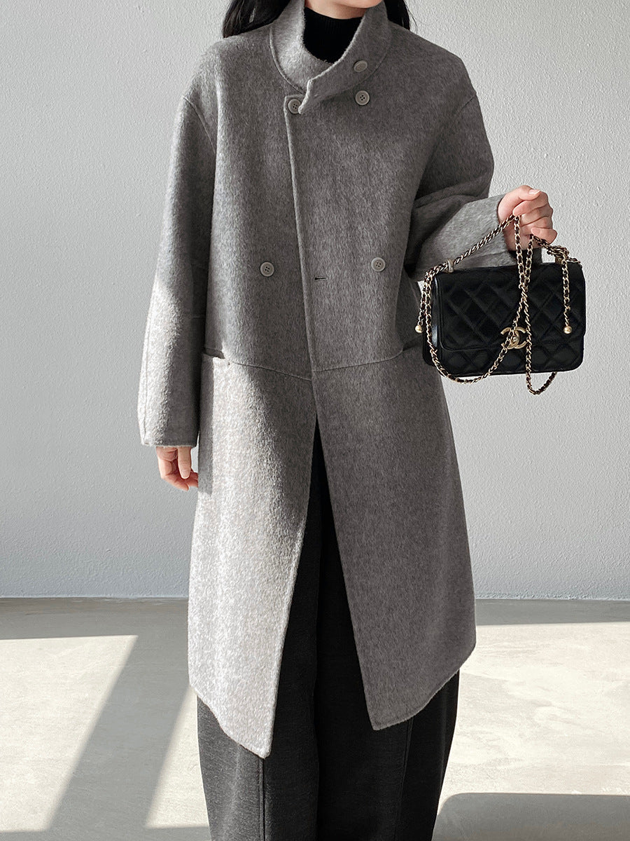 【cimz629065】實拍高級感貴氣重磅氣質羊毛桑蟬絲大衣外套251128