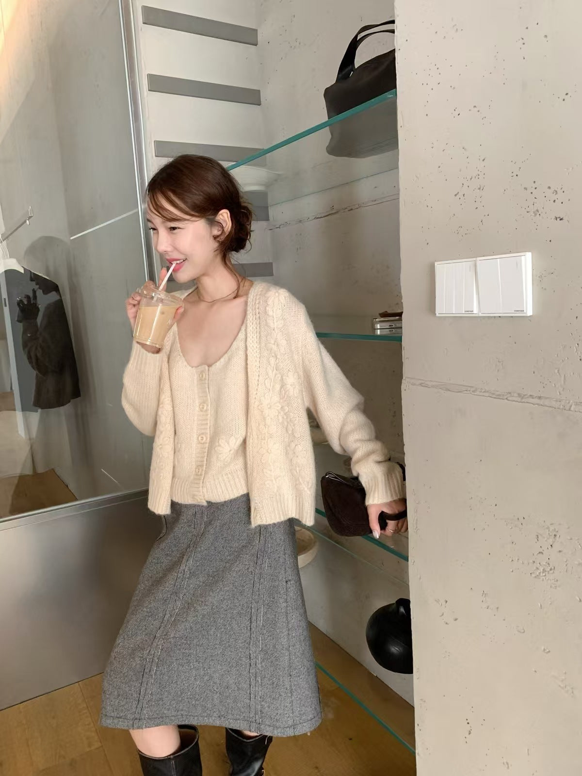 【LS991556】實拍IMISS手作質感・手工鉤花針織背心261006