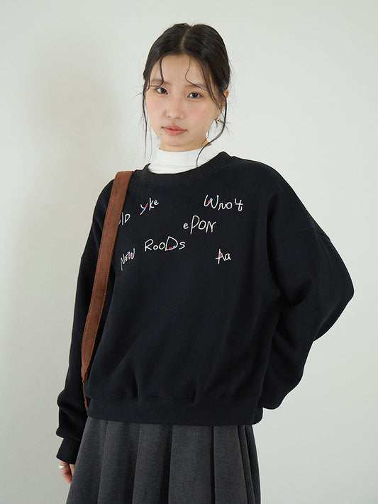【LD3270】 實拍精品刺繡珠寬鬆厚款長袖衛衣（加絨）251020