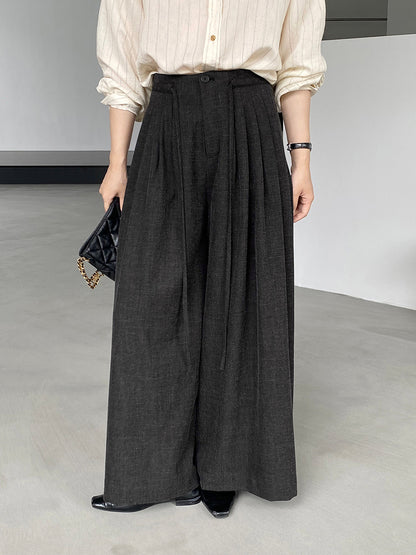 【cim1619】實拍韓系高級百搭壓褶垂感西裝褲251030