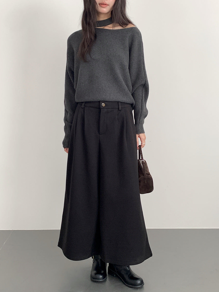 【LD11029】實拍韓系掛脖鏤空露肩針織毛衣251124