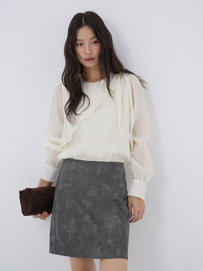 【LD3290】實拍法式釘珠蝴蝶結天絲雪紡襯衫251103