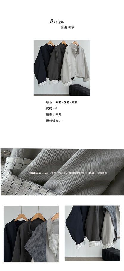 【cim2808】實拍小眾設計款立領蝙蝠袖風衣外套＋針織披肩250925