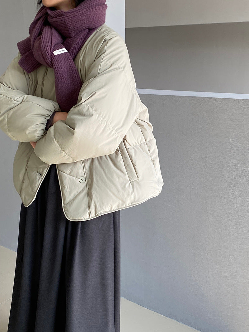 【cimz1010】實拍冬日温暖加厚90％白鴨絨羽絨外套大衣251128