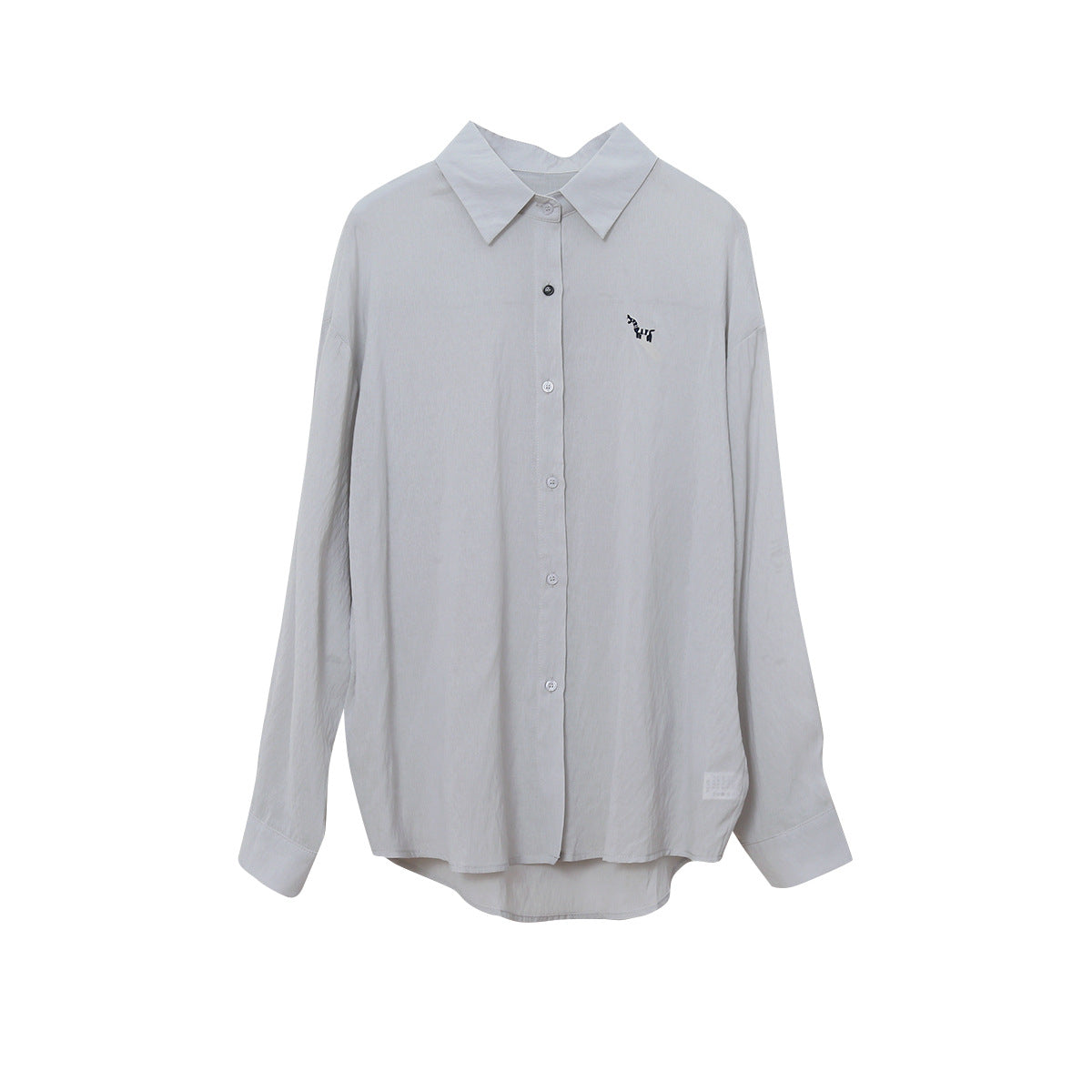 【LD11298】韓系慵懶鬆弛感☁️百搭小馬刺繡薄款純色長袖襯衫260519