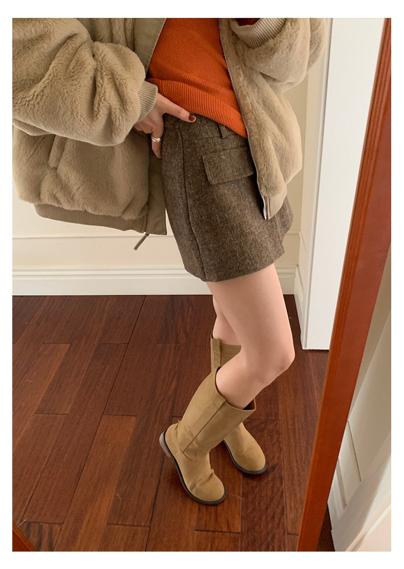 【H5523】實拍S~XL氣質千金質感高腰A字裙褲251125