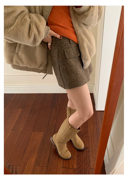 【H5523】實拍S~XL氣質千金質感高腰A字裙褲251125