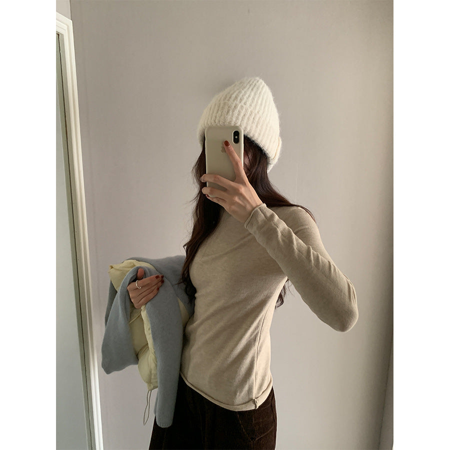 【H5481】實拍基礎6色堆堆領毛針織T恤251109