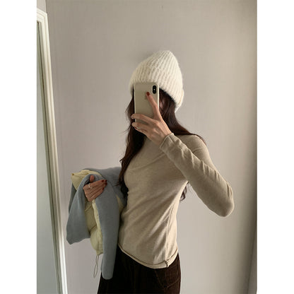 【H5481】實拍基礎6色堆堆領毛針織T恤251109