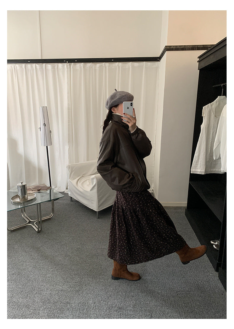 【H5490】實拍日系清新小碎花鬆緊腰長裙（棉）251109