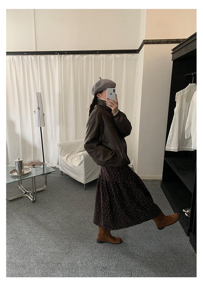 【H5490】實拍日系清新小碎花鬆緊腰長裙（棉）251109