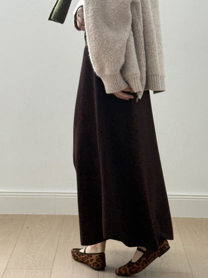 【Y0723】實拍冬季簡約針織大擺A字裙（棉羊毛4%)251106