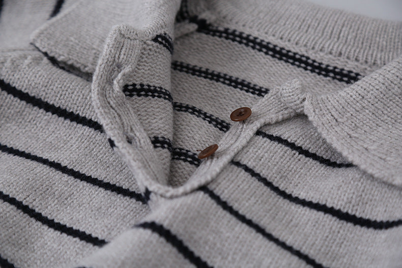 【LD11063】實拍復古條紋加厚棉羊絨針織毛衣251209