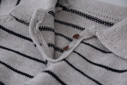 【LD11063】實拍復古條紋加厚棉羊絨針織毛衣251209