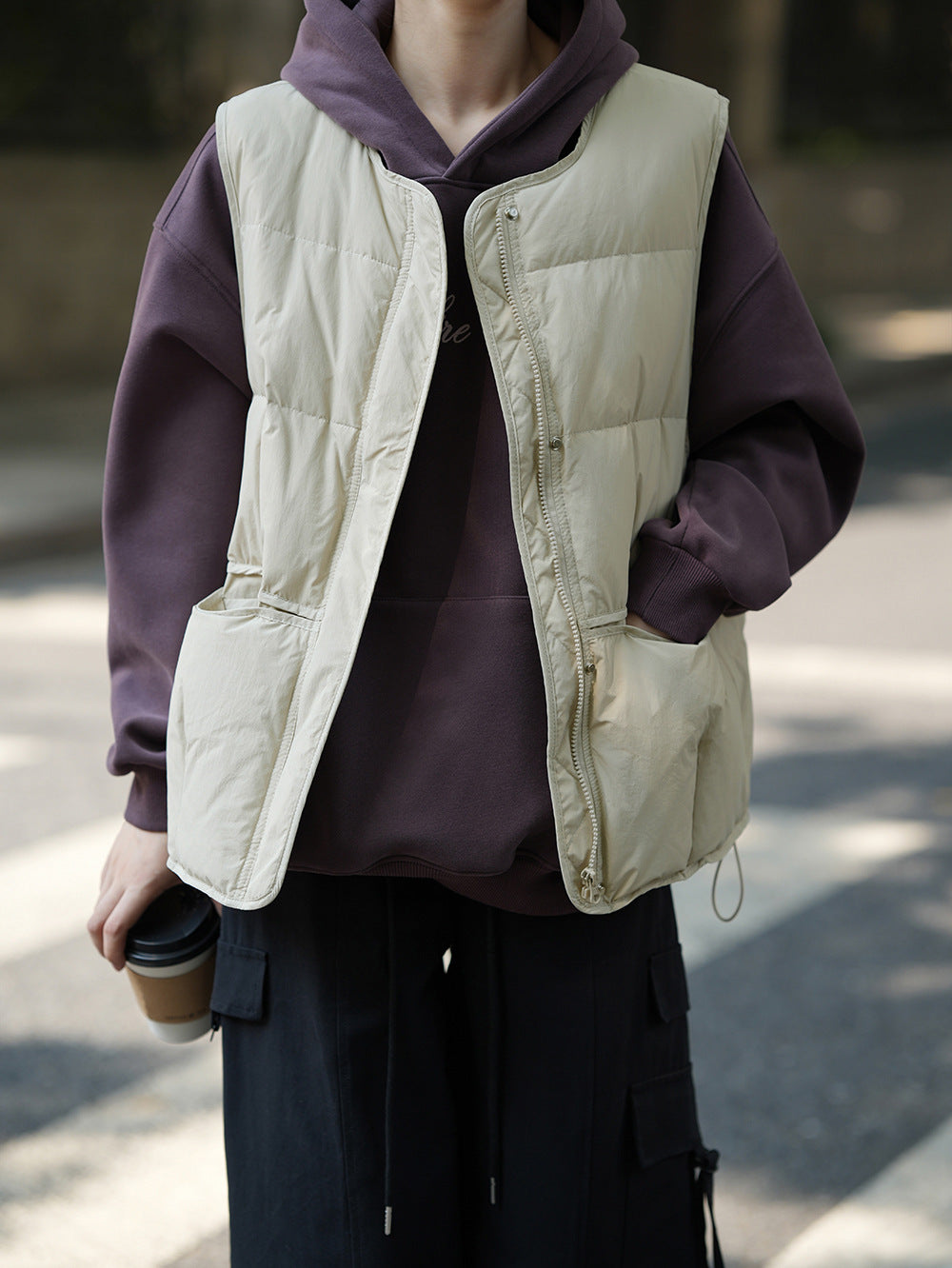 【Y80882】 實拍保暖白鴨絨50%羽絨背心251023