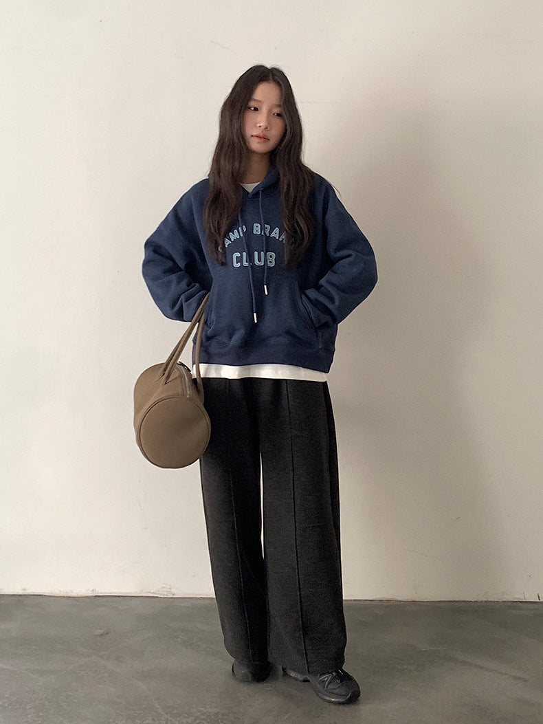 【LD11040】實拍字母印花加厚加絨連帽衞衣251202