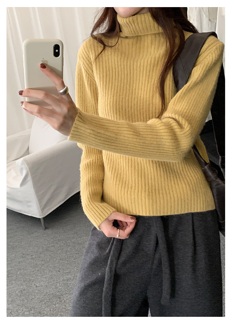 【H5484】實拍秋冬加厚慵懶高領針織毛衣251109