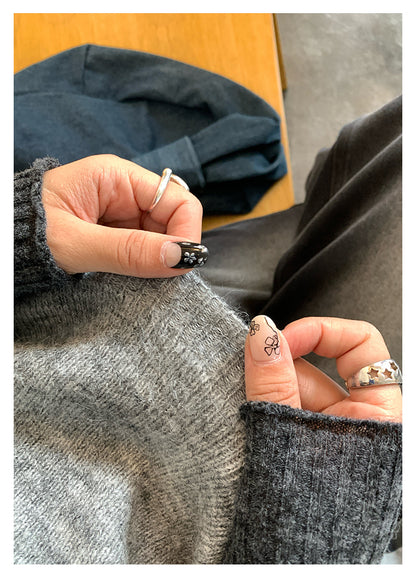 【H5393】實拍韓系簡約長袖針織衫＋休閒針織背心250902