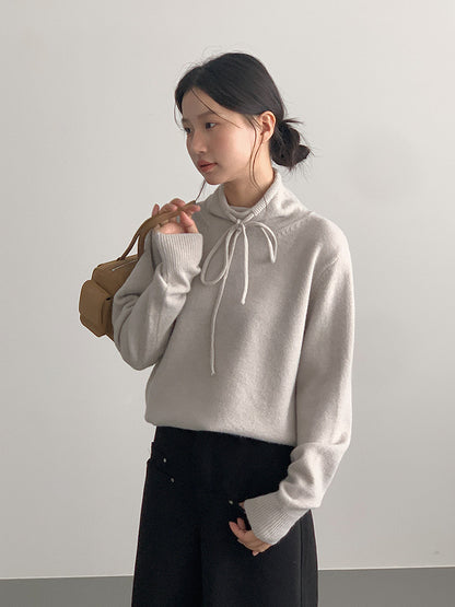 【LD3294】實拍慵懶復古立領羊駝絨針織衫251103