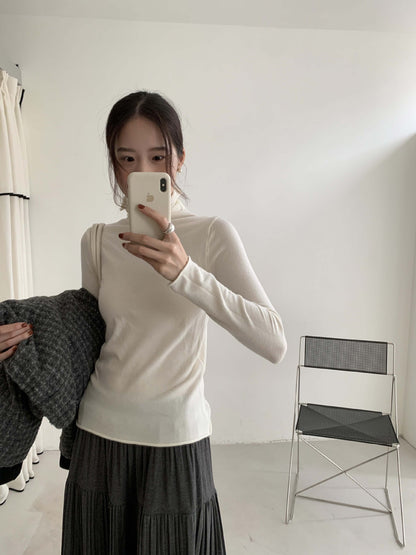 【H5481】實拍基礎6色堆堆領毛針織T恤251109