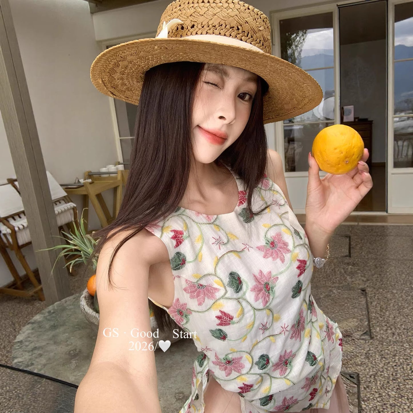 【L818W】甜美初戀少女感✨精緻重工刺繡不規則修身無袖背心260518