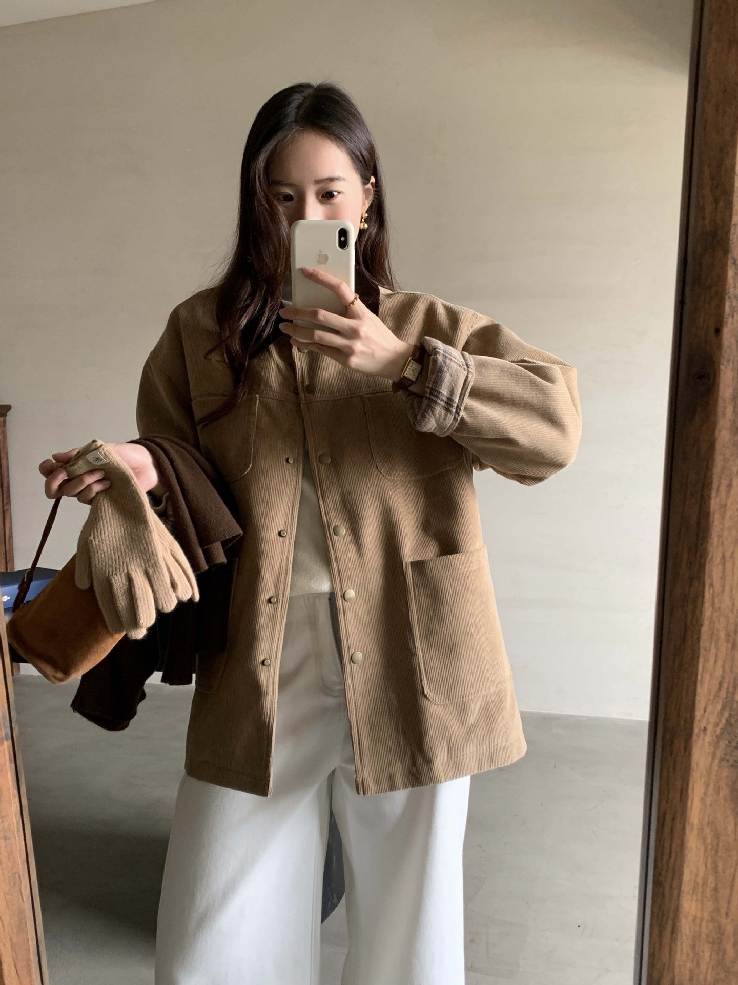 【H5500】實拍 復古燈芯絨加厚夾棉大衣外套251118