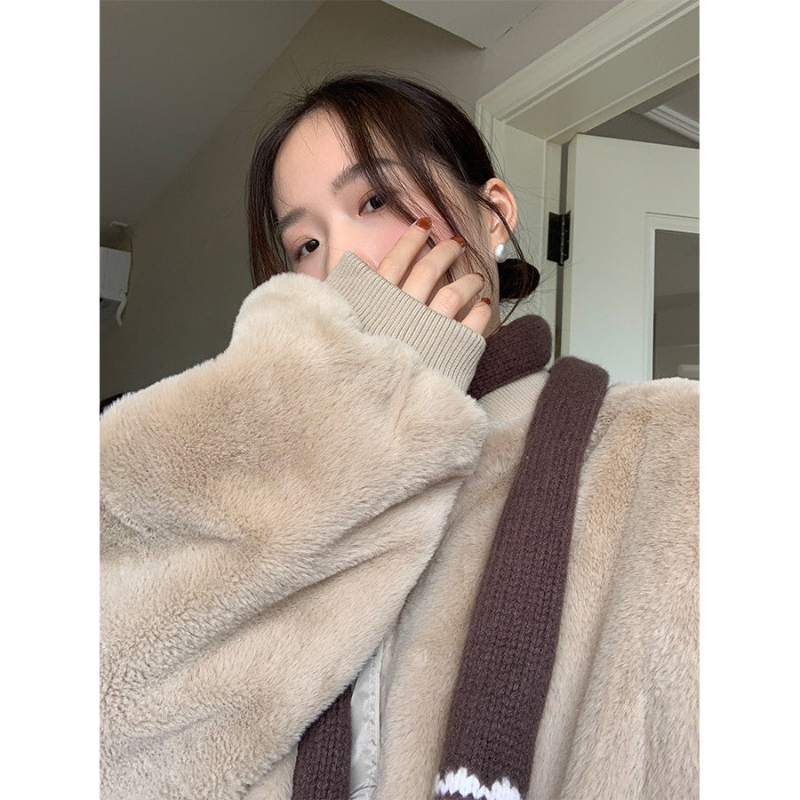 【H5526】實拍兩面穿|絨毛加厚棉服風衣外套251125