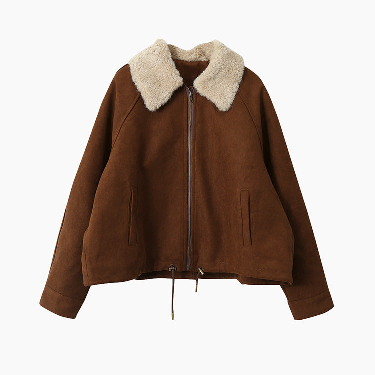 【LD3298】實拍冬季必備厚款短款麂皮絨機車外套251103