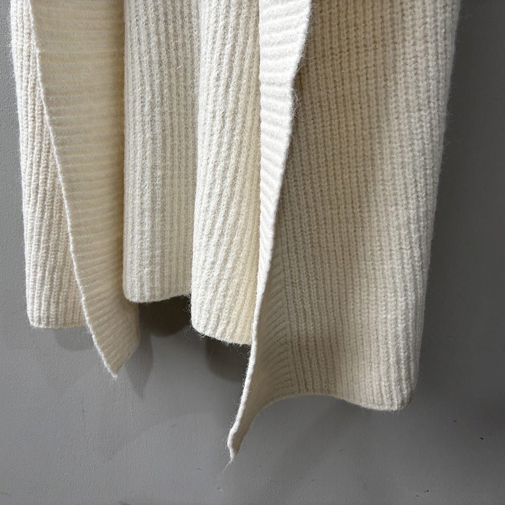 【Y913】實拍大翻領長針織大外套251106