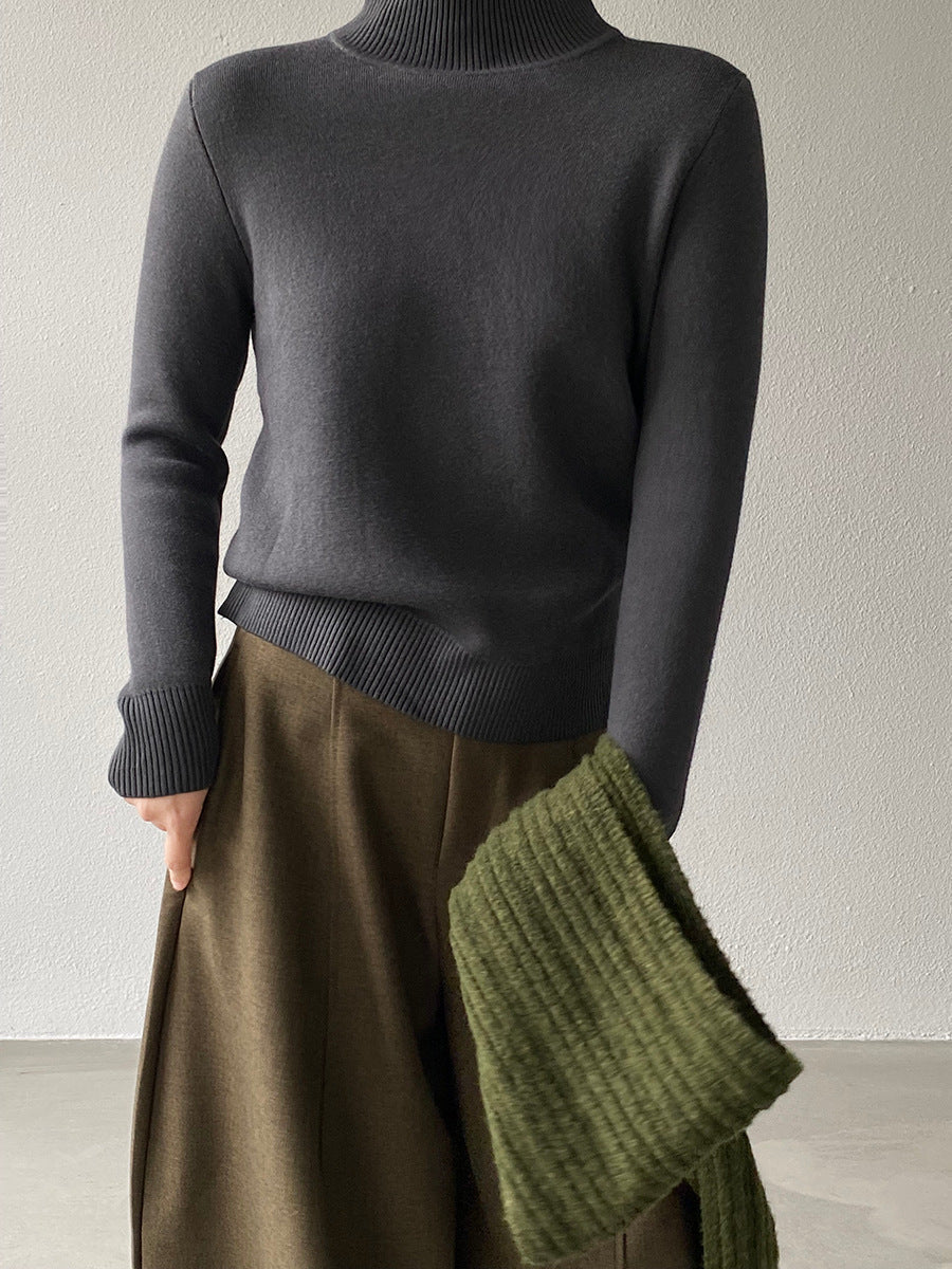 【cimz1190】實拍一體絨加絨加厚保暖小高領針織衫251120